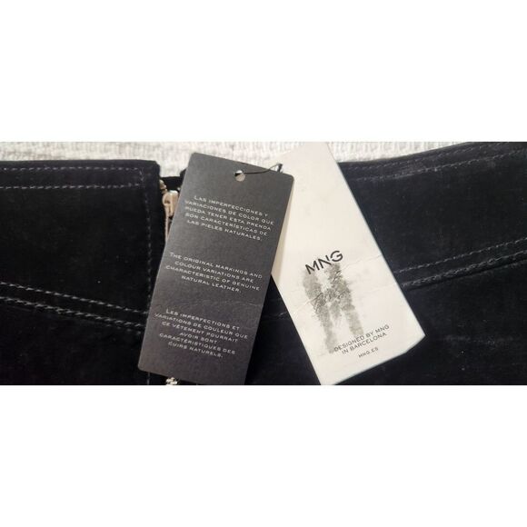 NEW MNG Zippered Suede Mini Skirt, Size Small - Picture 3 of 12